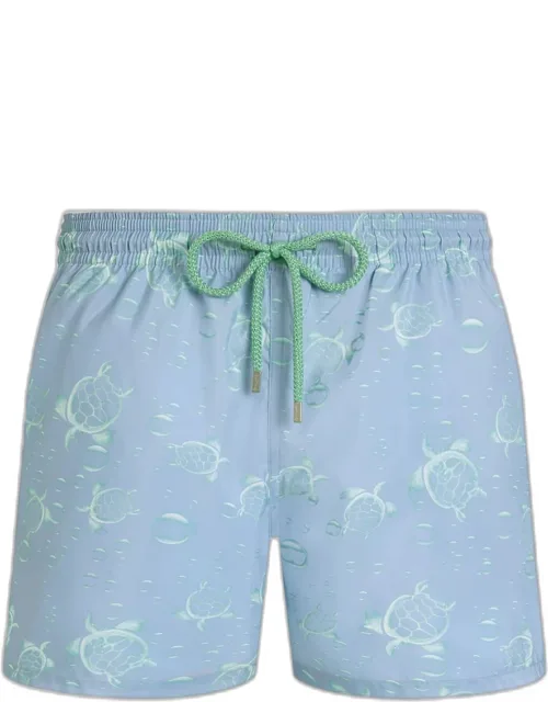 Bubbles And Turtles Packable Swim Trunks