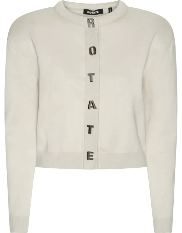 Cropped Knit Cardigan With Ribbed Edges