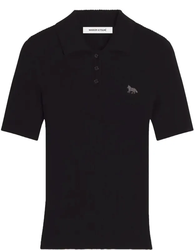 Fitted Merino Wool-cotton Embroidered Polo Shirt