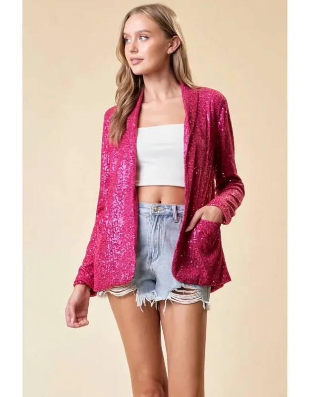 Open Front Sequin Blazer