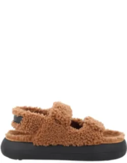 Shearling Dual Strap Sandals