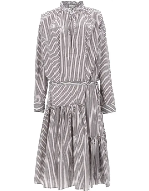 Vertical Stripes Tiered Dress