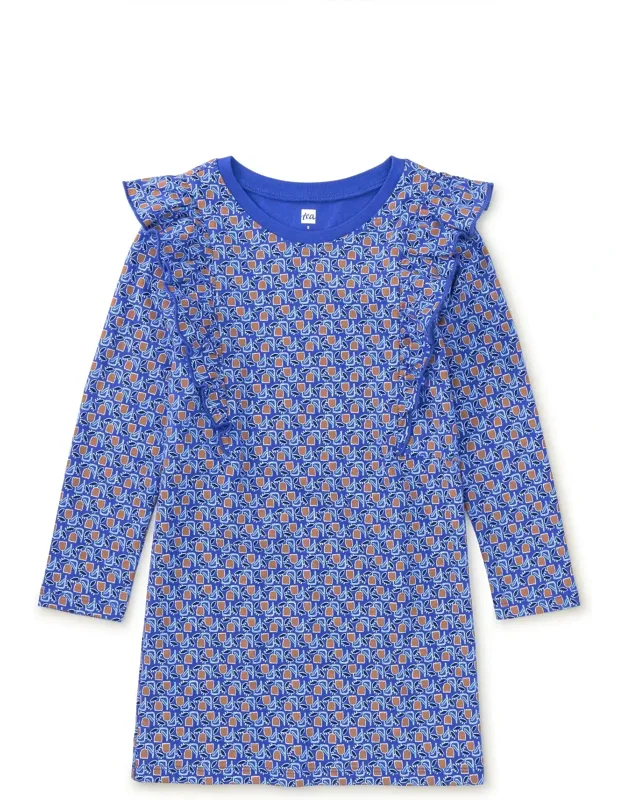 Ruffle Sleeve A-line Dress