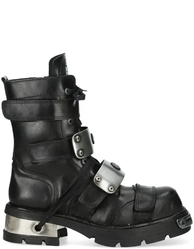 Metallic Leather Gothic Punk Rock High Boots