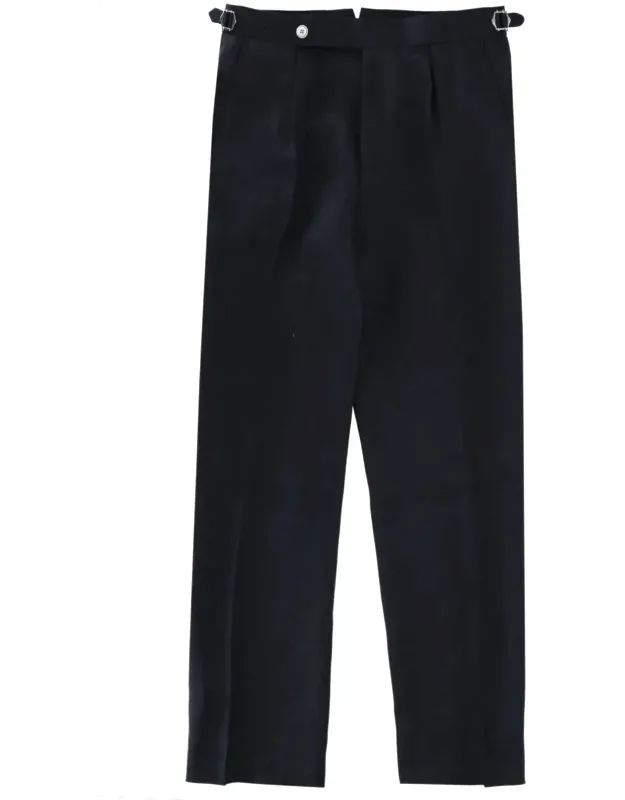 Relaxed Fit Pleated Linen Pants