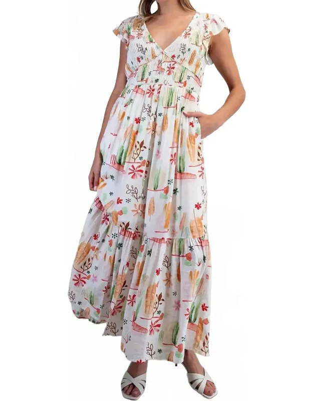 Desert Inspired V-neck Maxi Dress