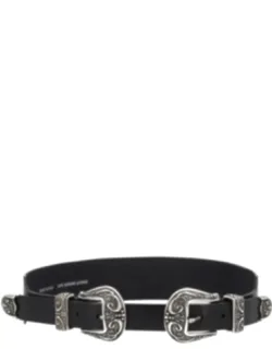 Double Silver Buckle Belt