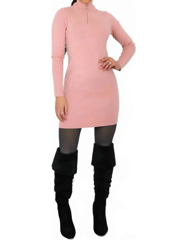 Perfect Long Sleeve Mock Neck Sweater Dress