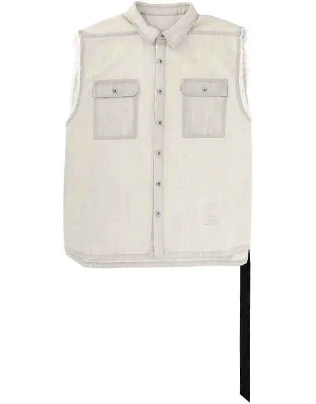 Sleeveless Frayed Jacket