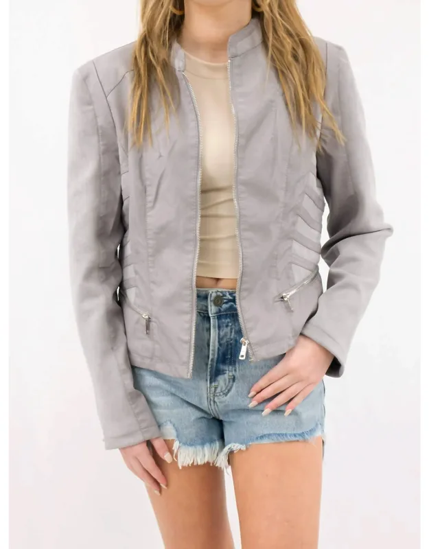Faux Leather Moto Jacket