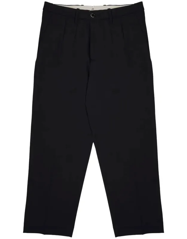 Pleated Wool Straight-leg Pants