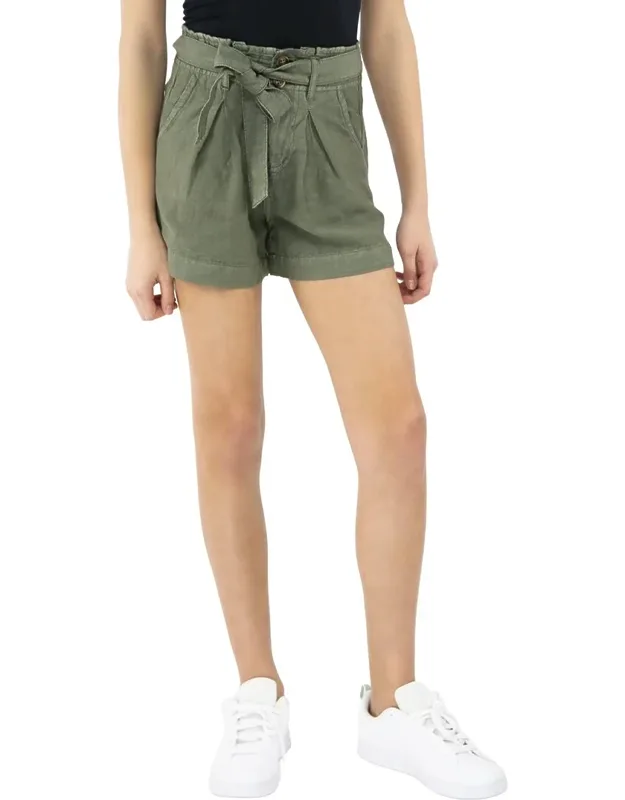 Self Tie Paper Bag Shorts