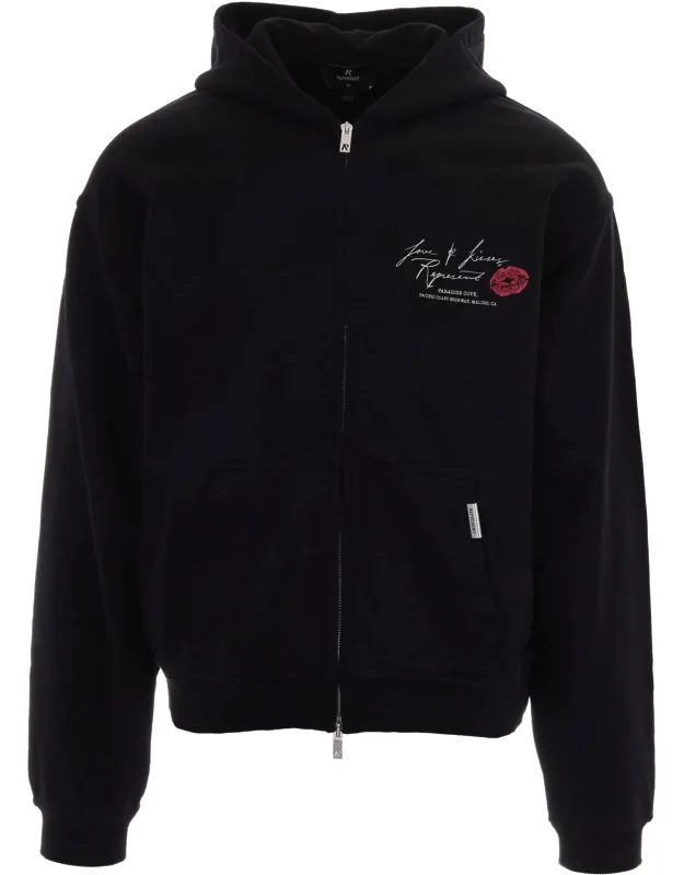 Zip-up Hoodie With Love And Kisses Print
