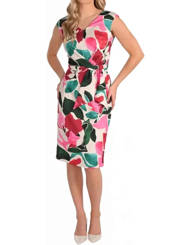 Sleeveless Floral Sheath Dress