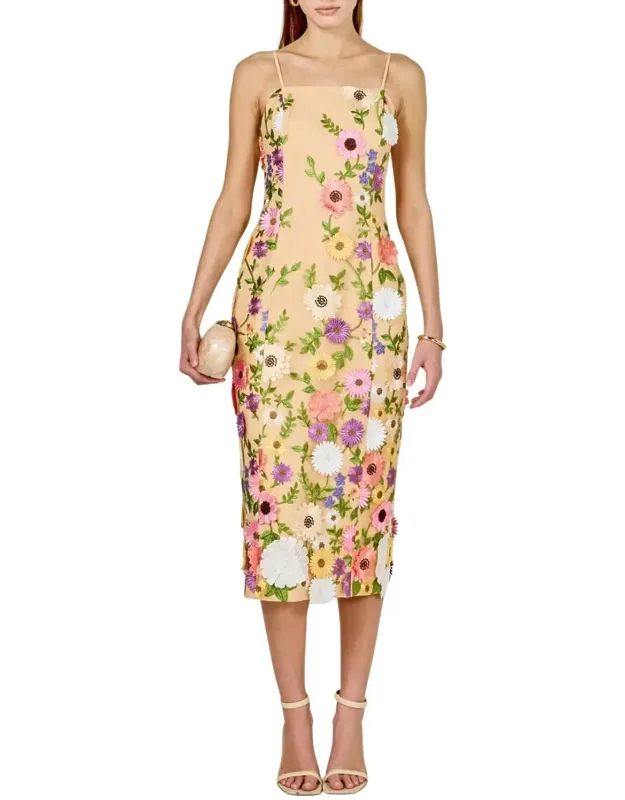 Floral Embroidered Midi Dress