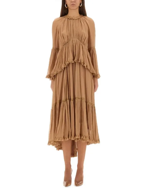 Hypnotic Peplum Ruffle Dress