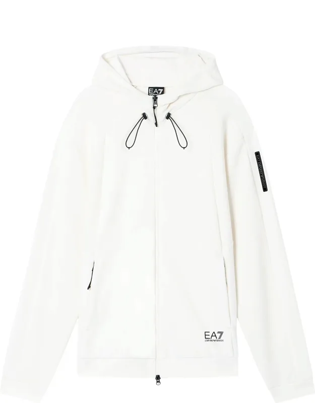 Zip-up Hoodie With Mesh Inserts And Logo Detail