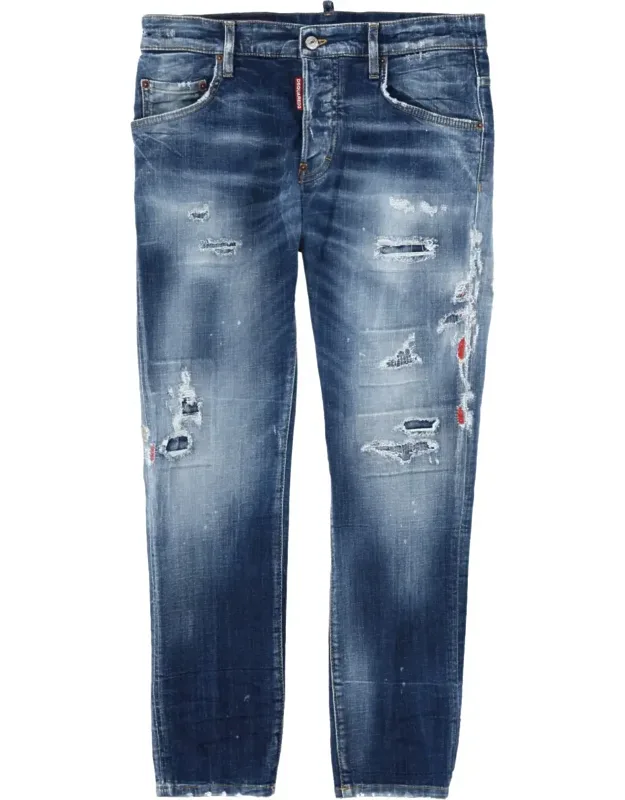 Belvira Medium Blue Distressed Jeans