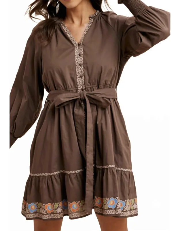 Embroidered Mini Dress