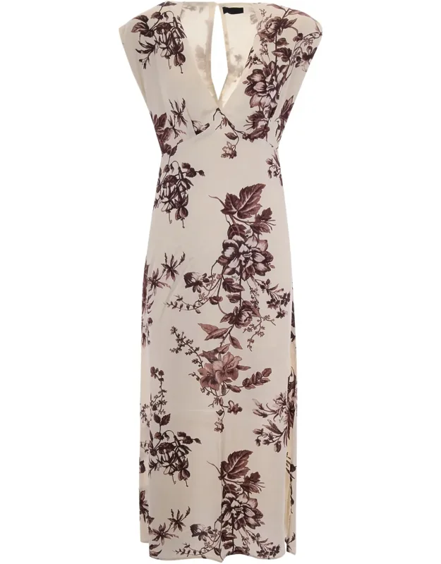 Floral Print Satin Midi Dress