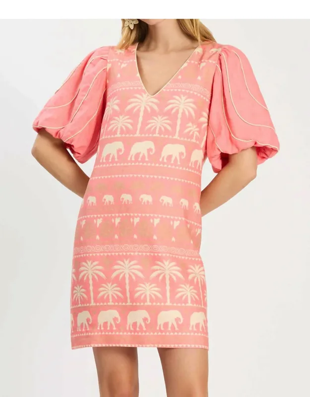 Short Sleeve V-neck Sheath Dress