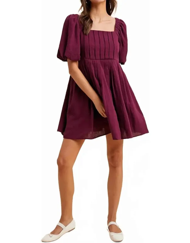 Cotton Box Pleat Mini Dress