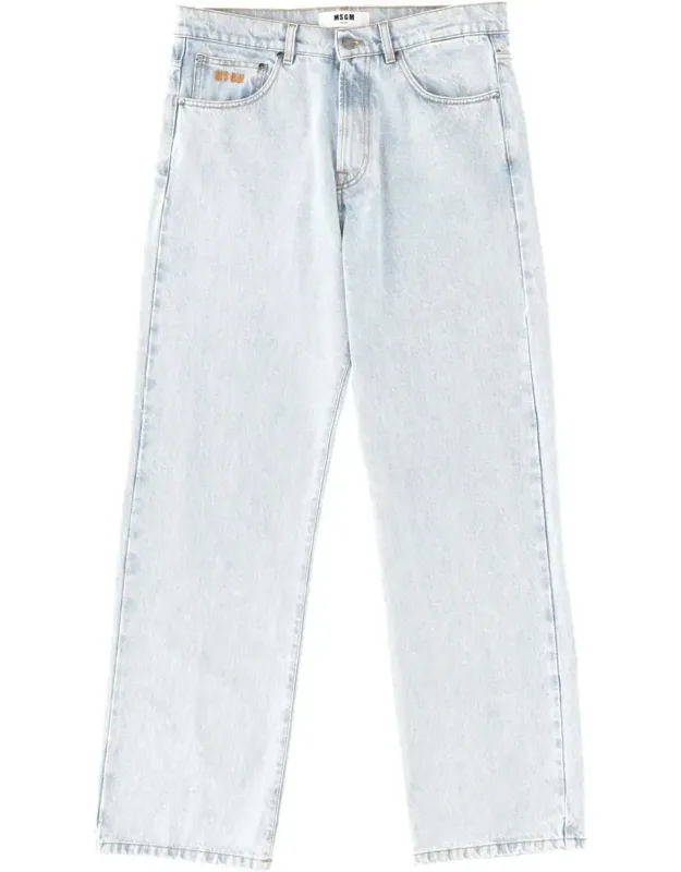 Embroidered Logo Jeans