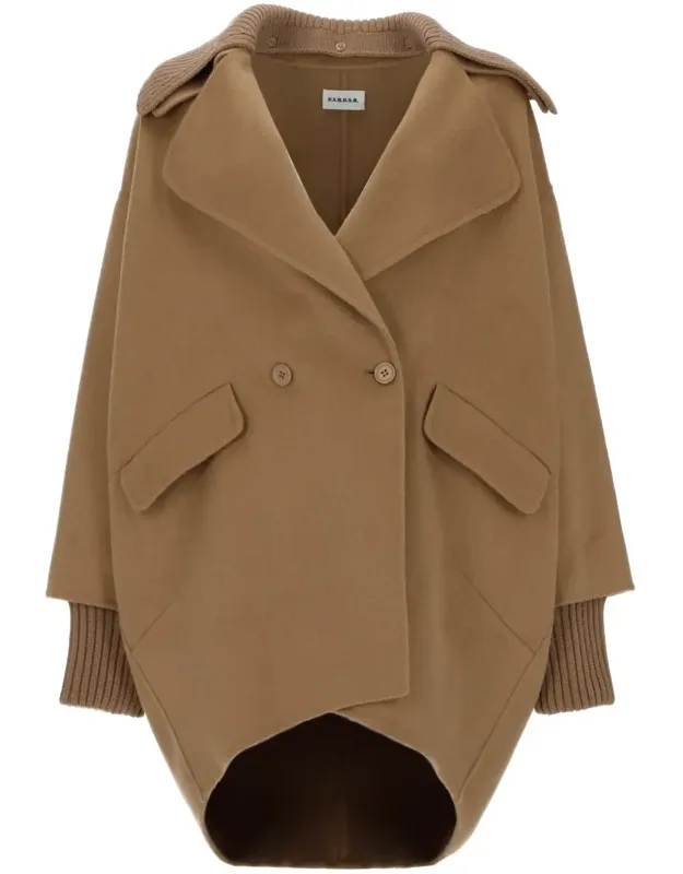 Cocoon Double-breasted Wool Coat