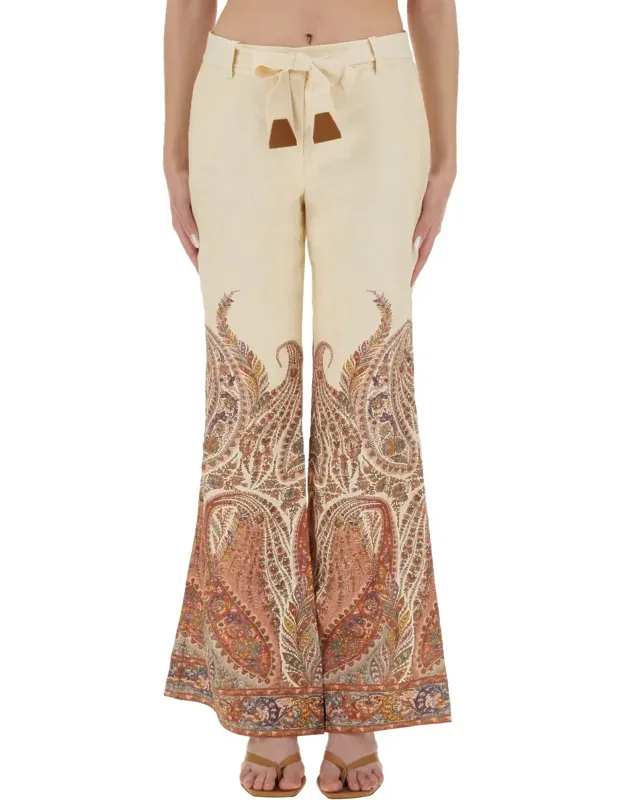Paisley Pattern Flared Pants