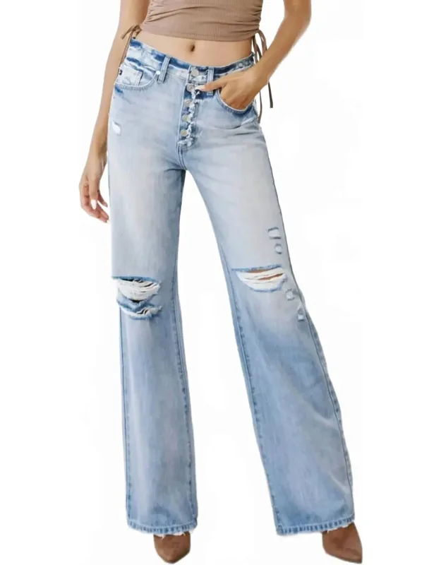 High Rise Flare Distressed Jeans