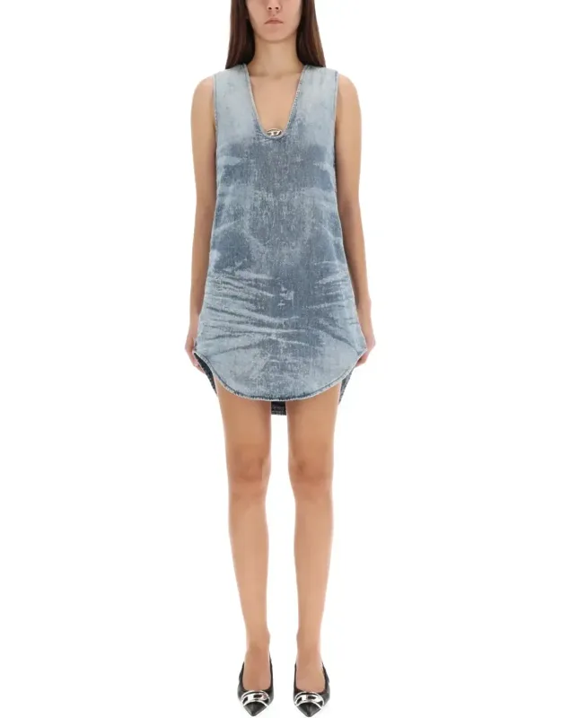 Relaxed V-neck Mini Dress