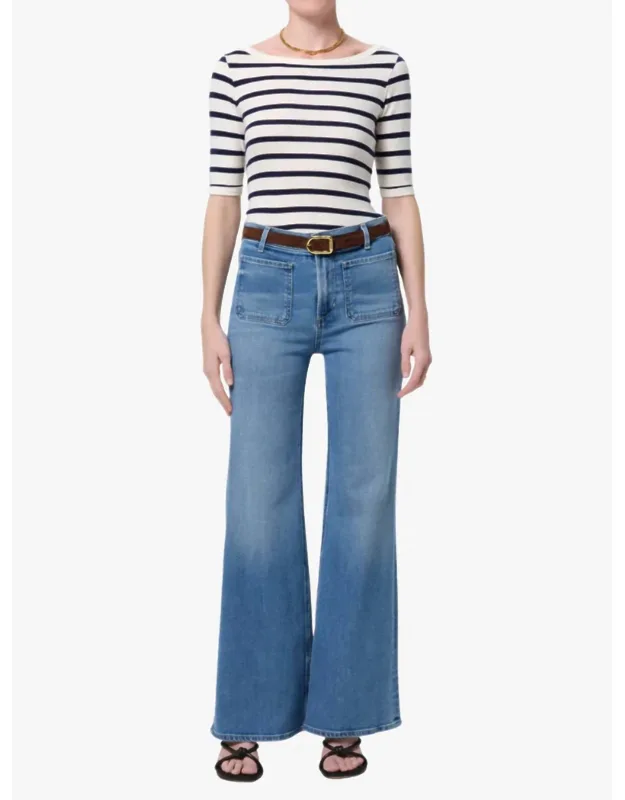 Patch Pocket Flare Jeans