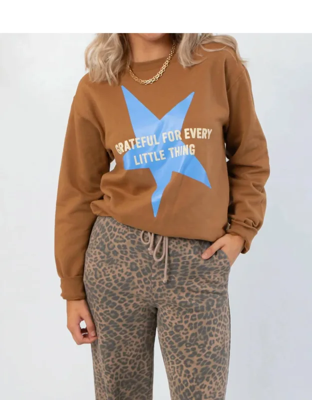 Grateful For Everything Graphic Star Sweatshirt