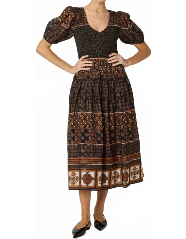 Midi Dress In Zocalo Print