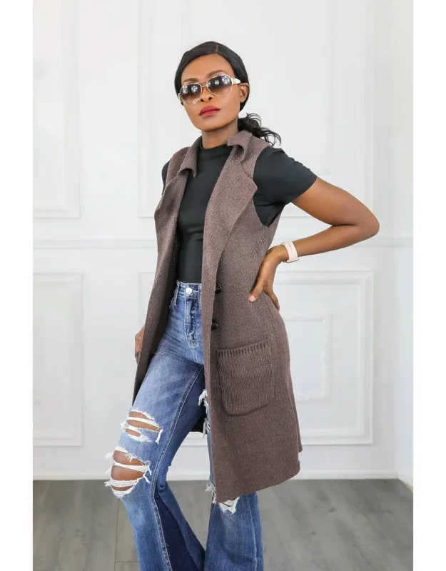 Perfect Vision Sleeveless Collar Sweater Vest