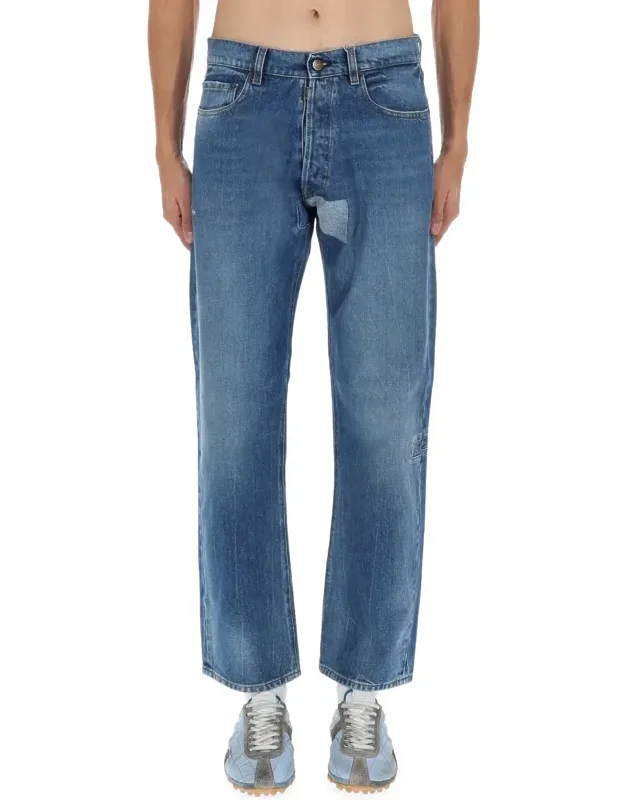 Faded Straight-leg Jeans