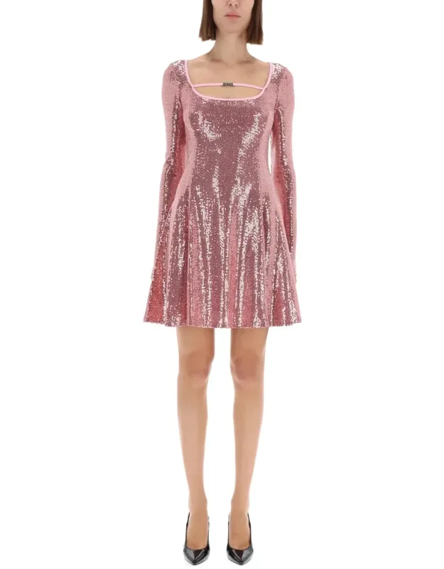 Sequined Flared Mini Dress