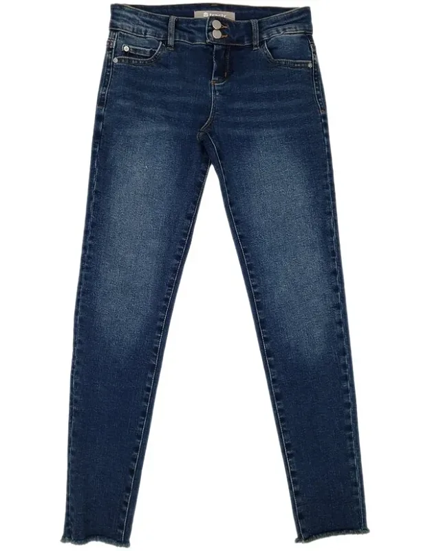 Jeans Low Rise Fray Hem Crop Skinny Pants