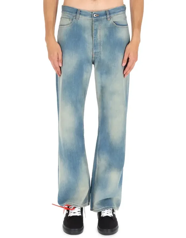Relaxed Wide-leg Raw Patch Jeans