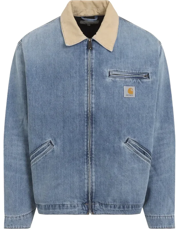 Detroit Jacket In Heavy Cotton Denim With Corduroy Collar