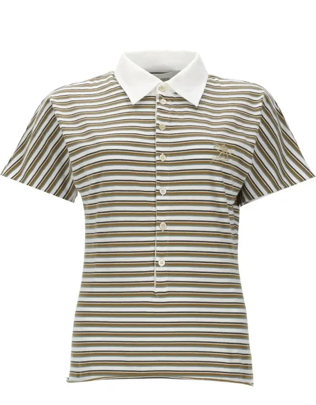 Horizontal Stripes Alternating Shades Polo Shirt