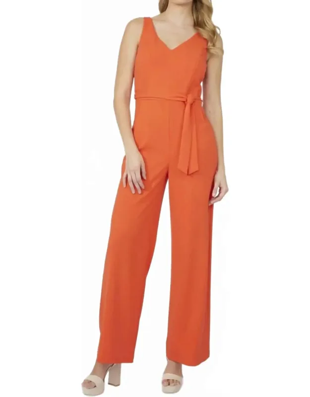 Belted Sleeveless Jumpsuit