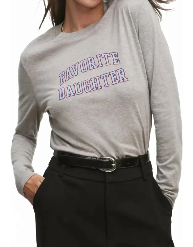 Cropped Collegiate Long Sleeve Tee - Great Fit, Soft Fabric