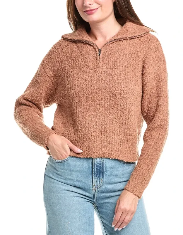 Fuzzy 1/2-zip Pullover