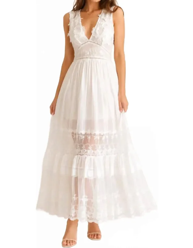 Lace & Woven Maxi Dress