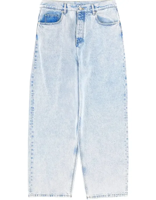 Light Washed Five-pocket Baggy Jeans