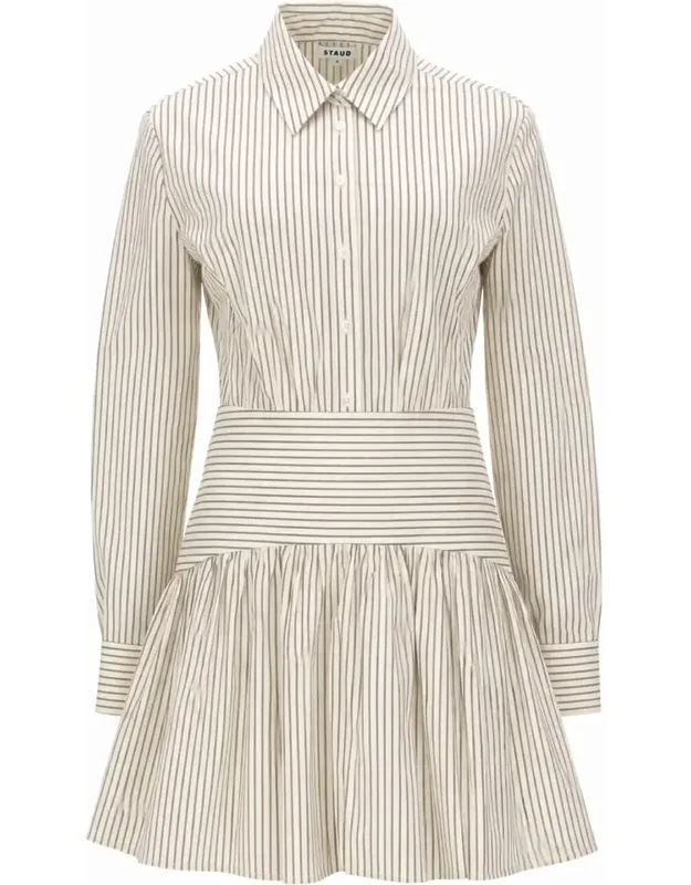 Fitted Stripes Flared Mini Dress