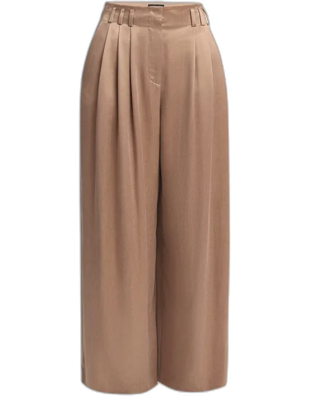 Pleated Wide Leg Trousers