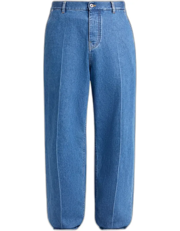 Intrecciato Label Wide-leg Jeans
