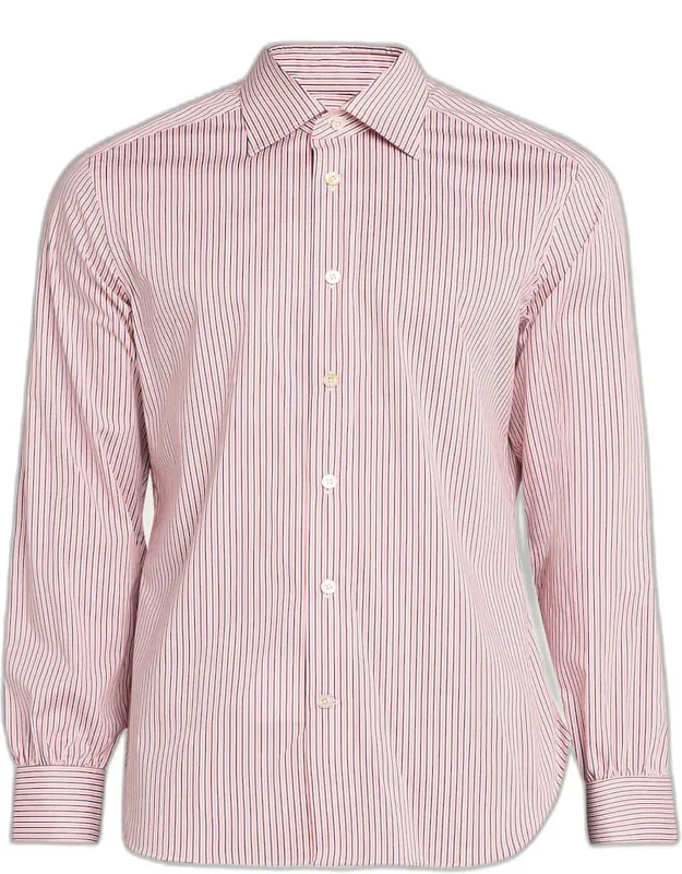 Cotton-stretch Multi-stripe Sport Shirt